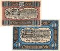 Serienscheine DE 2 Scheine kpl. Oschersleben , Notgeld Set mit 2 Scheinen unc-kfr. M-G 1028.1 , Sachsen Anhalt -