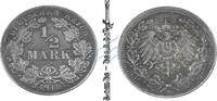 Kaiserreich 1/2 Mk. Kaiserreich , Silbermünze 1 halbe Mark von 1918 A -gr. Adler- J.17 ss-vz -0611- -