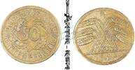 Weimarer Republik 50 Pf. Weimarer Republik , Münze 50 Rentenpfennig 1924 A , s-ss -0625- -