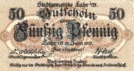 Kleingeld 1914-1922 50 Pf. Lahr , Notgeld 50 Pfennig Schein in unc-kfr. Ti.3810.05.10 , Baden von 1917 -