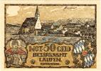 Kleingeld 1914-1922 50 Pf. Laufen , Notgeld 50 Pfennig Schein in unc-kfr. Ti.3925.05.35 , Bayern o.D. Verke -