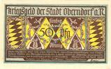 Kleingeld 1914-1922 50 Pf. Oberndorf , Notgeld 50 Pfennig -Fehldruck- unc-kfr. Ti.5275.05.05.F , WÜR 1918 -