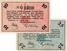 Kleingeld 1914-1922 2 Scheine kpl. Oldenburg , Notgeld Set mit 2 Scheinen in unc-kfr. Ti.5370.05.10-11 , Niedersach -