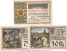 Serienscheine DE 3 Scheine kpl. 3 x Notgeld der Stadt Plau 1061.1 , Set mit 3 Scheinen in kfr. o.D. -