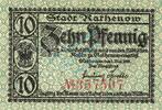 Kleingeld 1914-1922 10 Pf. Rathenow , Notgeld 10 Pfennig Schein unc-kfr. Ti.5915.10.11 Brandenburg 1917 Ver -
