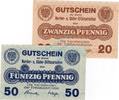 Kleingeld 1914-1922 2 Scheine kpl. Norder Süderdithmarschen , Notgeld Set mit 2 Scheinen unc-kfr. Ti.5160.05.10-11 -