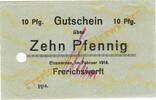 Kleingeld 1914-1922 10 Pf. Einswarden , Notgeld 10 Pfennig Schein unc-kfr. Ti.1620.05.45 Niedersachsen 1918 -