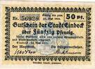 Kleingeld 1914-1922 50 Pf. Einbeck , Notgeld 50 Pfennig Schein unc-kfr. Ti.1615.05.02 , Niedersachsen 1917 -