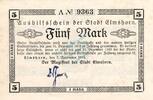 Großnotgeld 1918 DE 5 Mk. Elmshorn , Banknote 5 Mark Schein unc-kfr. Geiger 127.01.a , Schleswig Holstein -