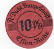 Kleingeld 1914-1922 10 Pf. Essen , Notgeld 10 Pfennig Schein gbr. Ti.1800.25.01 , Rheinland o.D. Verkehrsau -