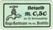 Kleingeld 1914-1922 50 Pf. Neukölln , Notgeld 50 Pfennig Schein unc-kfr. Ti.4875.15.05 , Brandenburg o.D. V -