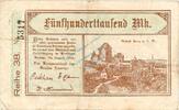 Inflation 1923 DE 500.000 Mk. Lennep , Banknote 500.000 Mark Schein gbr. Keller 3215.f , Rheinland 1923 Inflat -