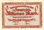 Inflation 1923 DE 20 Mio. Mk. Langquaid , Banknote 20 Millionen Mark Schein unc-kfr. Keller 2913.e Bayern 1923 -