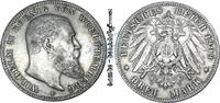 Kaiserreich, Württemberg 3 Mk. 3 Mark Münze 1909 F -Wilhelm II König von Württemberg 1891-1918- , ss-vz , J.175 -