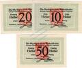 Notgeld AT 3 Scheine kpl. Bischhofshofen , Notgeld Set mit 3 Scheinen unc-kfr. K-K 88.a , Salzburg 1920 -