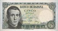 Spanien - Spain 5 Pesetas Banknote Spanien , 5 Pesetas Schein 1951 -Jalme Bailes- unc-kfr WPM.140 -