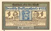 1 Mk. -E- 1922 Serienscheine DE Freiburg , Notgeld 1 Mark --Passionsspiele E-- unc-kfr. M-G 381.1 Baden 1922 1 bis 1-