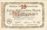 Inflation 1923 DE 10 Mia. Mk. Langenschwalbach , Banknote 10 Milliarden Mark Schein gbr. Keller 5305.c Hessen -