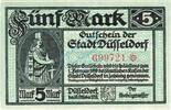 Großnotgeld 1918 DE 5 Mk. Düsseldorf , Banknote 5 Mark Schein unc-kfr. Geiger 114.31.a , Rheinland 1918 -