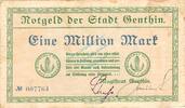 1 Mio. Mk. 1923 Inflation 1923 DE Genthin , Banknote 1 Million Mark Schein gbr. Keller 1722 , prov. Sachsen 1923 zirkuliert
