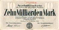 Inflation 1923 DE 10 Mia. Mk. Hamburg , Notgeld 10 Milliarden Mark Schein in gbr. Keller 2209.q , Hamburg 1923 -
