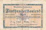Inflation 1923 DE 500.000 Mk. Wandsbek , Banknote 500.000 Mark Schein gbr. Keller 5448.a , Schleswig 1923 Infl -