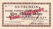 Inflation 1923 DE 1 Mia. Mk. Hamburg , Banknote 1 Milliarde Überdruck Schein in gbr. Keller 2116.b , Hamburg -