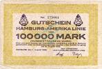 Inflation 1923 DE 100.000 Mk. Hamburg , Banknote 100.000 Mark Schein gbr. Keller 2118.a , Hamburg 1923 Infl. -