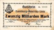 Inflation 1923 DE 20 Mia. Mk. Hamburg , Banknote 20 Milliarden Mark Schein gbr. Keller 2118.e , Hamburg 1923 -