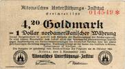 Wertbeständig 1923/24 DE 4,20 Gold Mk. Altona , Banknote 4,20 Goldmark Schein gbr.E , Müller 55.6 , Hamburg 1923 Wertbe -
