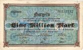 Inflation 1923 DE 1 Mio. Mk. Recklinghausen , Banknote 1 Million Mark Schein gbr. Keller 4460.c-d , Westfalen -