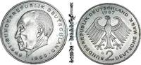 Bundesrepublik Deutschland 2 Mk. 2 Mark Kursmmünze 1987 G -BRD Konrad Adenauer- ss-vz , J.406 -0676- -