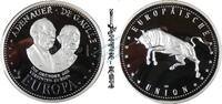 Deutschland ohne Medaille Europa -Adenauer und De Gaulle- stgl-PP , Silber -0157- -
