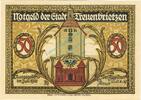 Serienscheine DE 50 Pf. -MUSTER- Treuenbrietzen , Notgeld 50 Pfennig -ohne Kennummer- unc-kfr. M-G 1339.1.M , Bbg -