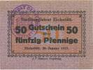 Kleingeld 1914-1922 50 Pf. Eichstätt , Notgeld 50 Pfennig Schein unc-kfr. Ti.1605.05.08 , Bayern 1917 Verke -