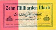 Inflation 1923 DE 10 Mia. Mk. Magdeburg , Banknote 10 Milliarden Mark Schein unc-kfr. Keller 3415.c , SA 1923 -