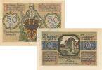 Kleingeld 1914-1922 DE 2 Scheine kpl. Donauwörth , Notgeld Set 2 Scheine unc-kfr. Tieste 1445.10.10-11 BAY 1918 Verkeh -