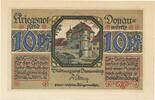 Kleingeld 1914-1922 DE 10 Pf. Donauwörth , Notgeld 10 Pfennig Schein unc-kfr. Tieste 1445.10.10 BAY 1918 Verke -