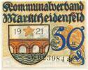 Kleingeld 1914-1922 DE 50 Pf. Marktheidenfeld , Notgeld 50 Pfennig Schein unc-kfr. Ti.4415.05.15 , BAY 1921 Ve -