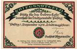 Seriennotgeld Deutschland 50 Pfennig o.Drfa. o.Kn. Notgeld Stadt Pasing 1050.1.g , 50 Pfennig o. Druckfirma und o. Kn. in kfr. -