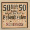 Kleingeld 1914-1922 DE 50 Pf. Babenhausen , Notgeld 50 Pfennig Schein unc-kfr-. Ti.0275.05.20 , BAY 1918 Verke -