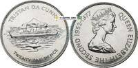 Tristan da Cunha 25 Pence Tristan da Kunta , 25 Pence Münze 1977 -Jubiläum 25 Jahre Queen Elizabeth II- KM -