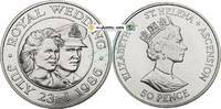 Saint Helena 50 Pence St. Helena , 50 Pence Münze 1986 -Royal Wdding Prince Andrew with Sarah Ferguson -