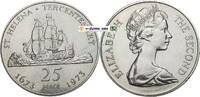 Saint Helena 25 Pence St Helena , 25 Pence Münze 1973 -Saint Helena Segelschiff- KM.5 vz-stgl -0283- -