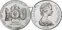 Tristan da Cunha 50 Pence Tristan , 1 Crown Münze 1978 -25 Anniversary of Coronation- KM.2 vz-stgl -0293- -