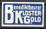 Benediktbeuren 1 x Reklamemarke Reklamemarke Benediktbeuern -Benediktbeurer Kloster-Gold- unc-kfr. -0243- -
