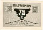 Serienscheine DE 75 Pf. Nr.5 1921 L&uuml;beck , Notgeld 75 Pfennig Schein Nr.... 280.88 元  ＋  运费
