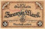 Gro&szlig;notgeld 1918 DE 20 Mk. 1918 Neustadt Orla , Banknote 20 Mark Schein ... 31.13 元  ＋  运费