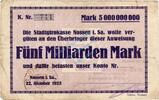 Inflation 1923 DE 5 Mia. Mk. 1923 Nossen , Banknote 5 Milliarden Mark Sc... 389.33 元  ＋  运费