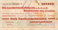 Inflation 1923 DE 200.000 Mk. 1923 Neuhausen , Banknote 200.000 Mark Sch... 389.33 元  ＋  运费